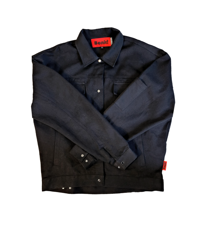 AG + BONK Visage Print Black Overshirt Spring 24
