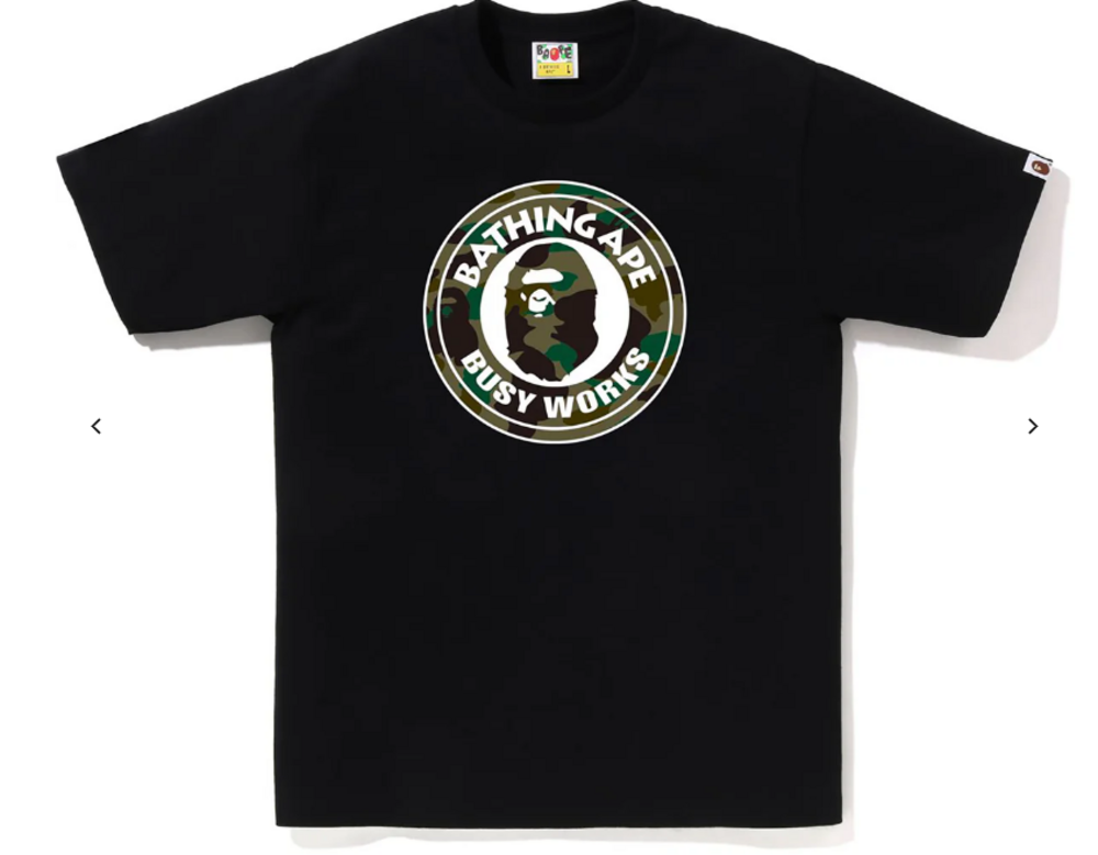 BAPE 1st Camo Busy Works Tee Black