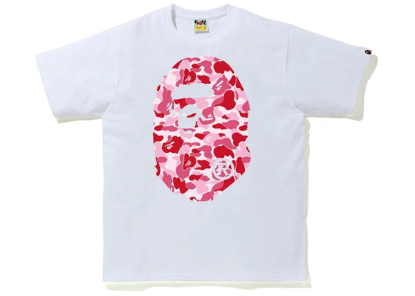 BAPE ABC Camo Big Ape Head Tee White/Pink