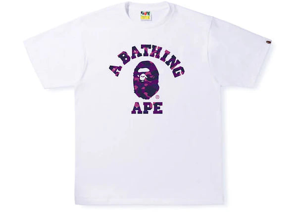 BAPE Color Camo College Tee White/Purple